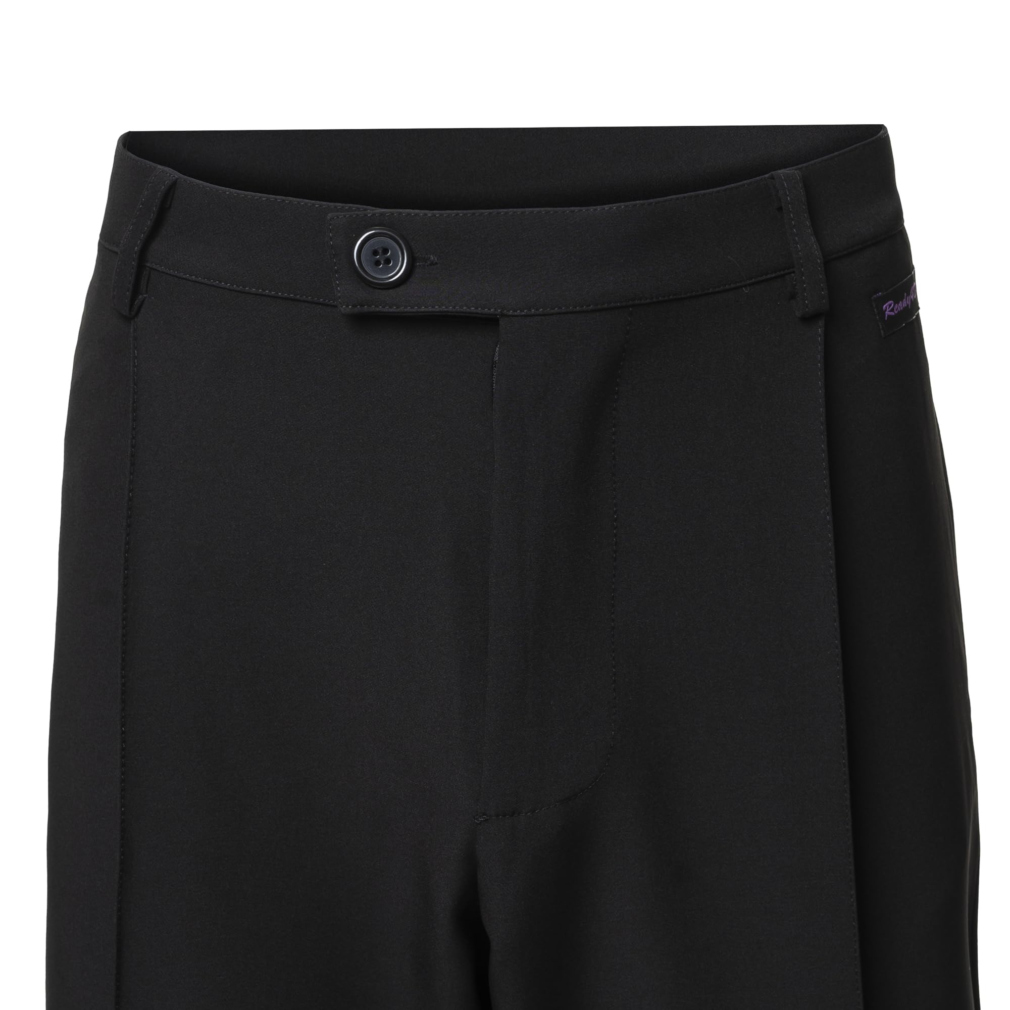 Pantalón de hombre para danza estándar y baile de salón con pliegues delanteros y bolsillos ribeteados