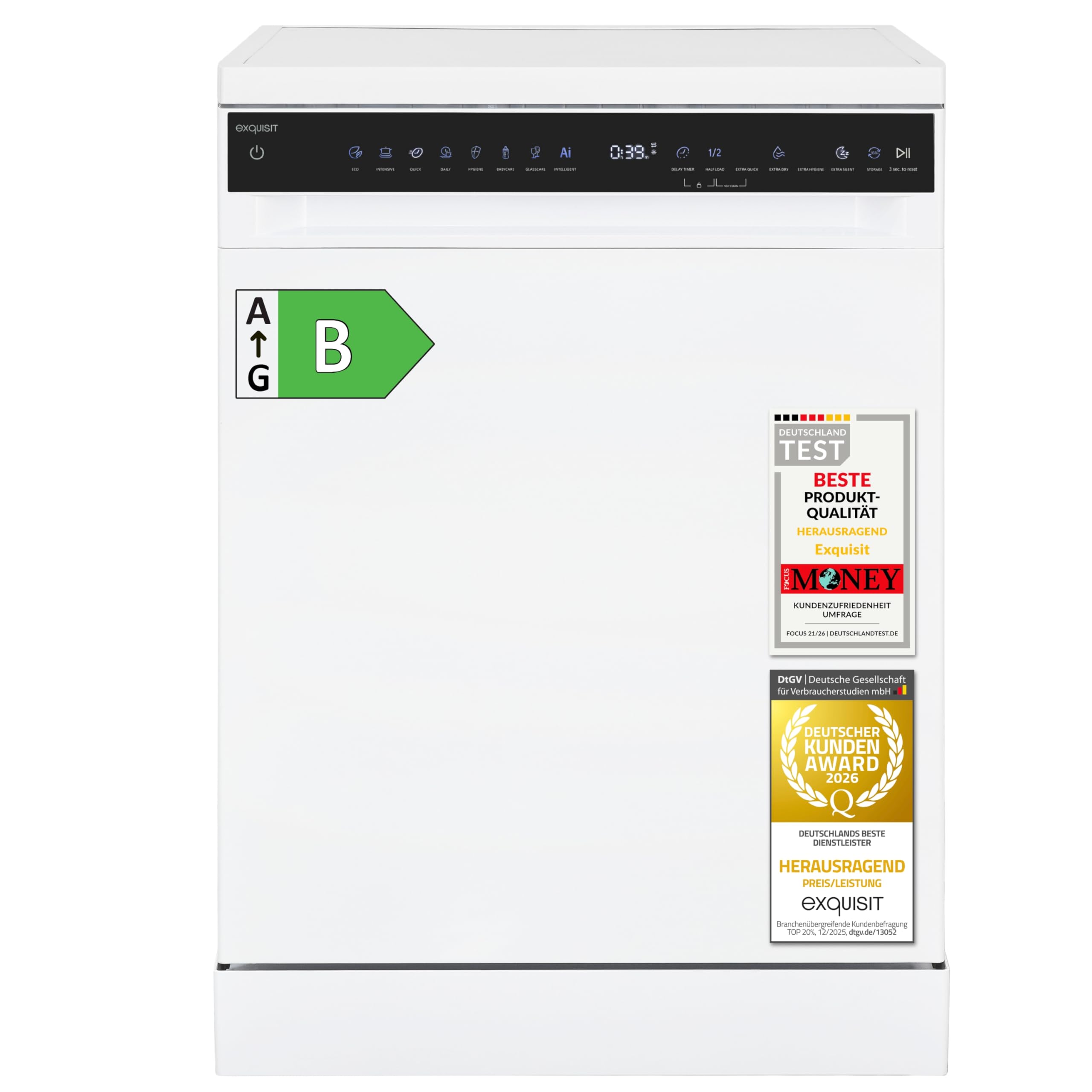 Exquisit GSP9616-450B Geschirrspüler - 60cm Spülmaschine - 16 Gedecke
