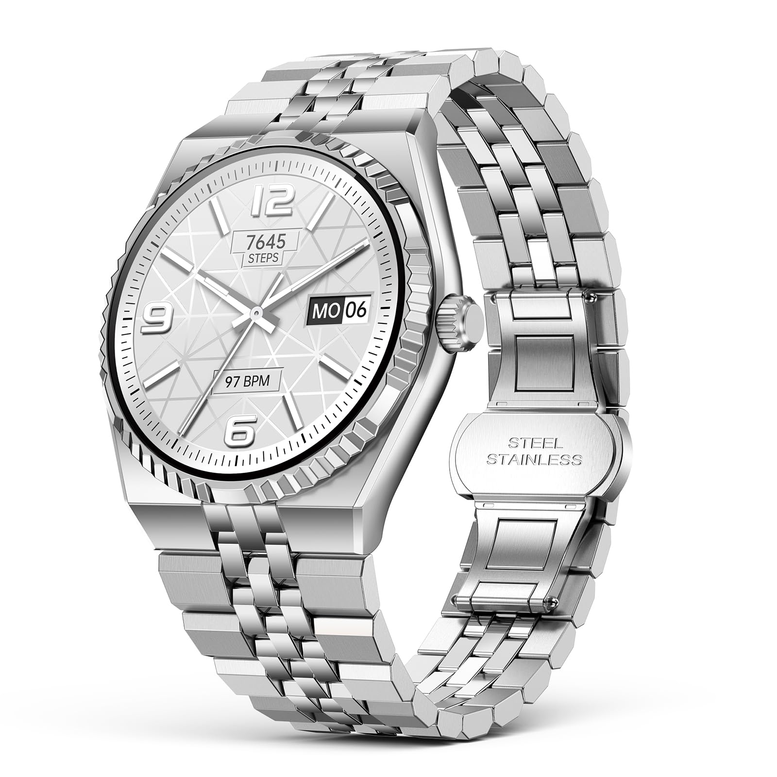 Photo 1 of Smart Watch with 1.32" AMOLED Display, Bluetooth 5.4 Calls, 160+ Sports Modes, Fitness Tracker with Heart Rate/SpO2/Blood Pressure/Sleep Monitor, Waterproof Watch for Men Women Android and iOS Silver
