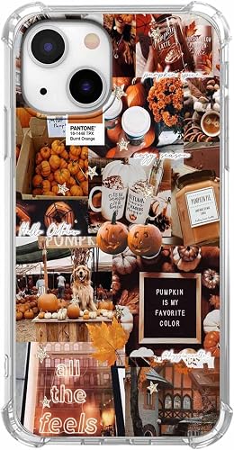 Hsondcn Case for iPhone 14 & iPhone 13 with Autumn Design,Aesthetic Fall Pumpkin