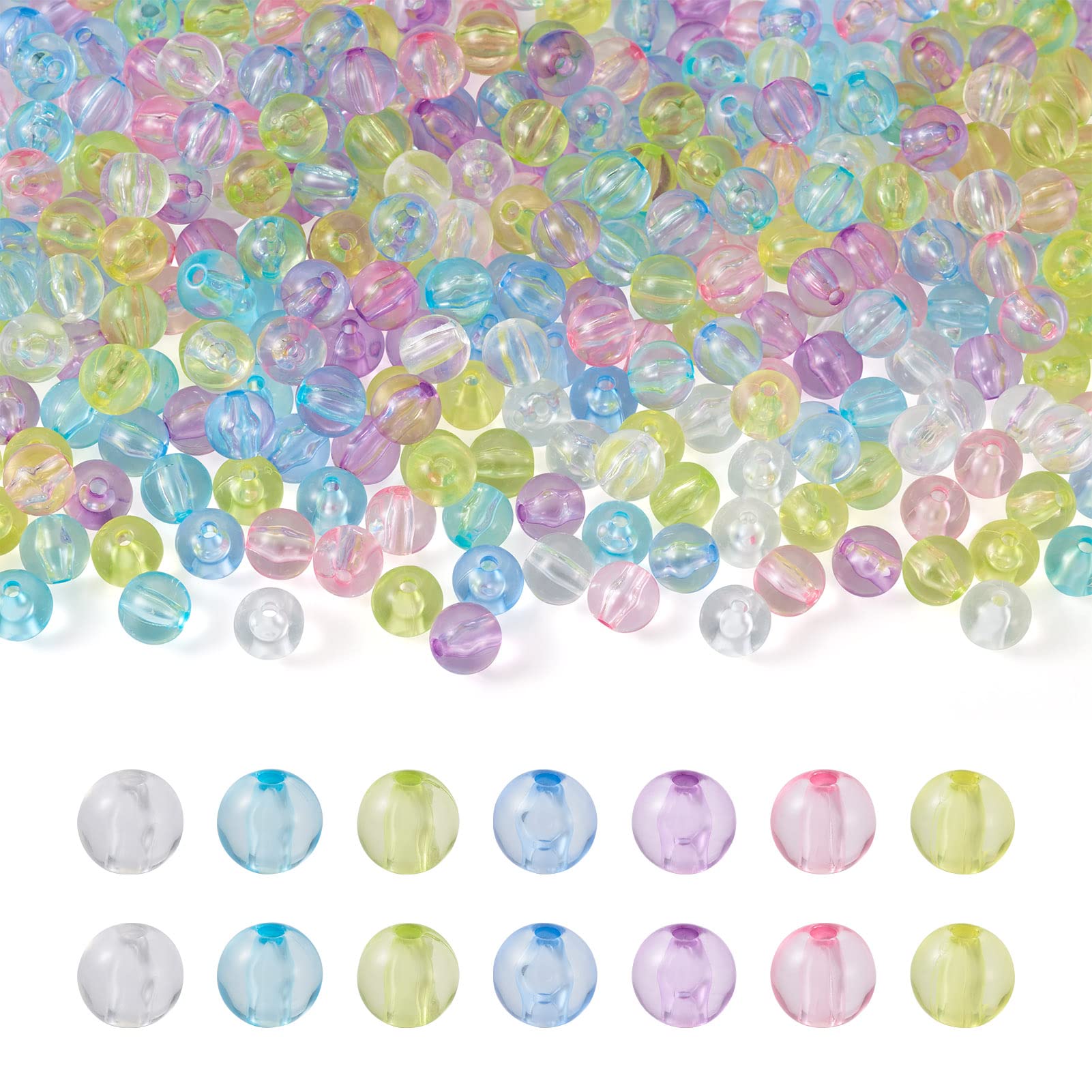 Ronde gekleurde kraal met goud hartje - Happy Beads