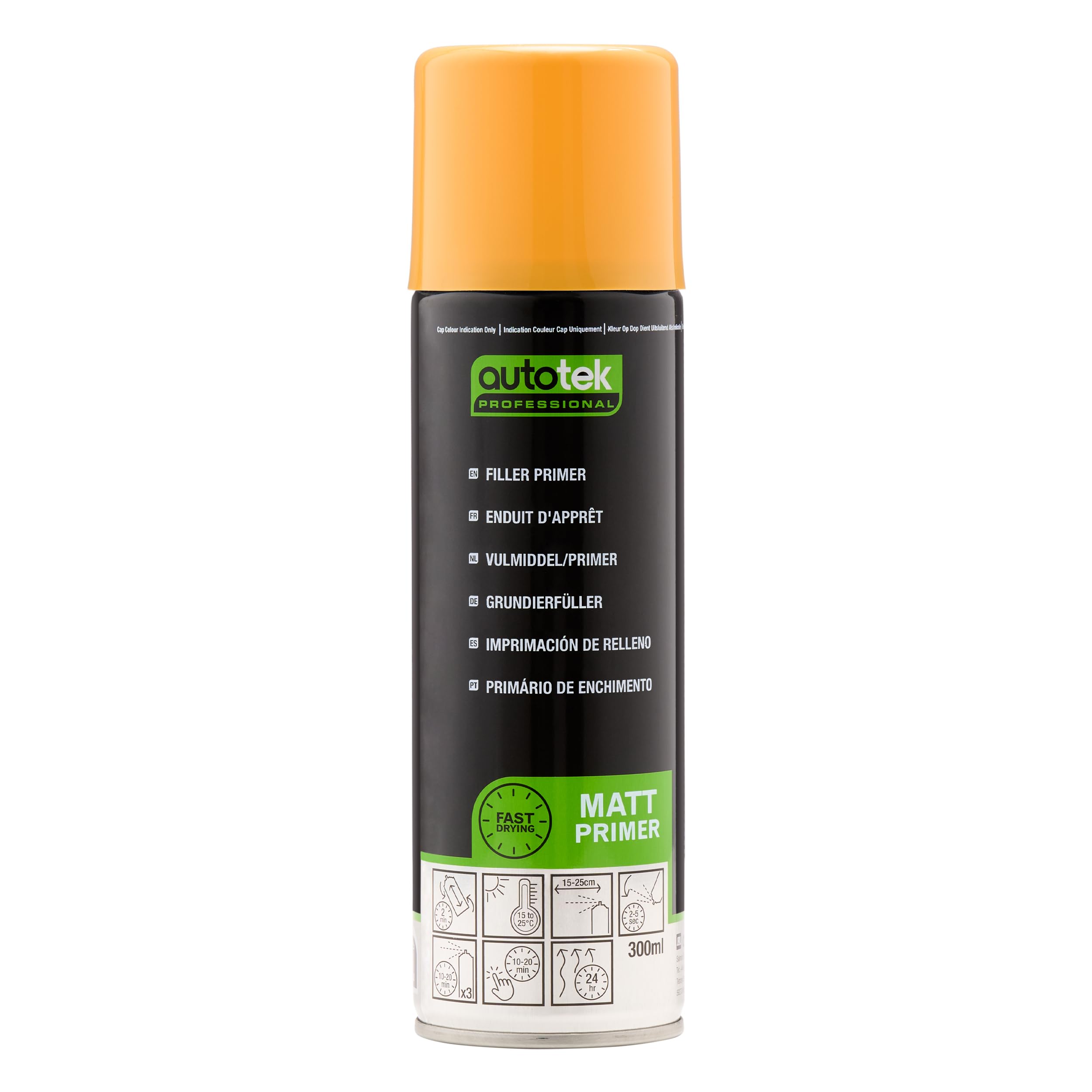Autotek Professional Expertly Formulated Acrylic Based Primer Spray Paint, Filler Primer, 300 ml