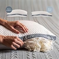 Vista 2 de Eli & Elm La mejor almohada ergonómica para dormir de lado para el dolor de cuello. Relleno de látex refrescante con soporte y funda transpirable