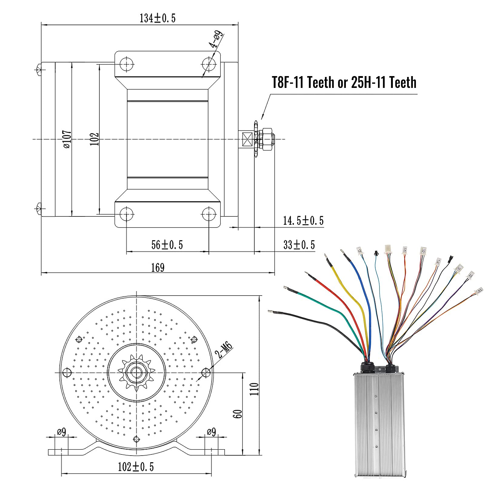VEVOR Electric Brushless DC Motor,72V 3000W Brushless Electric Motor