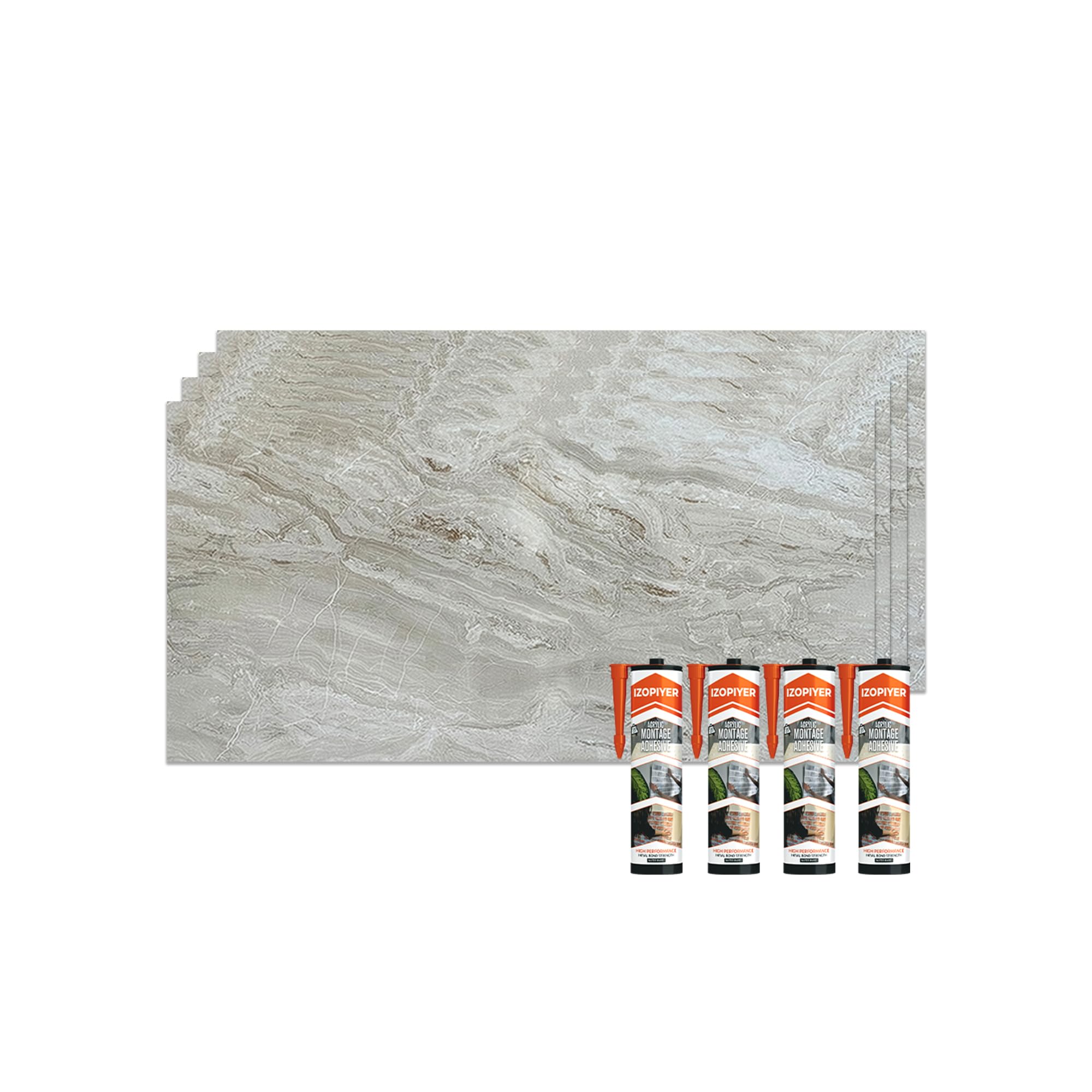 IZODEKOR Pvc Wall Panels 120x60 cm, Splashback for Kitchen, Shower Walls Panels for Wet Area, Waterproof and Heat Resistant — image 1