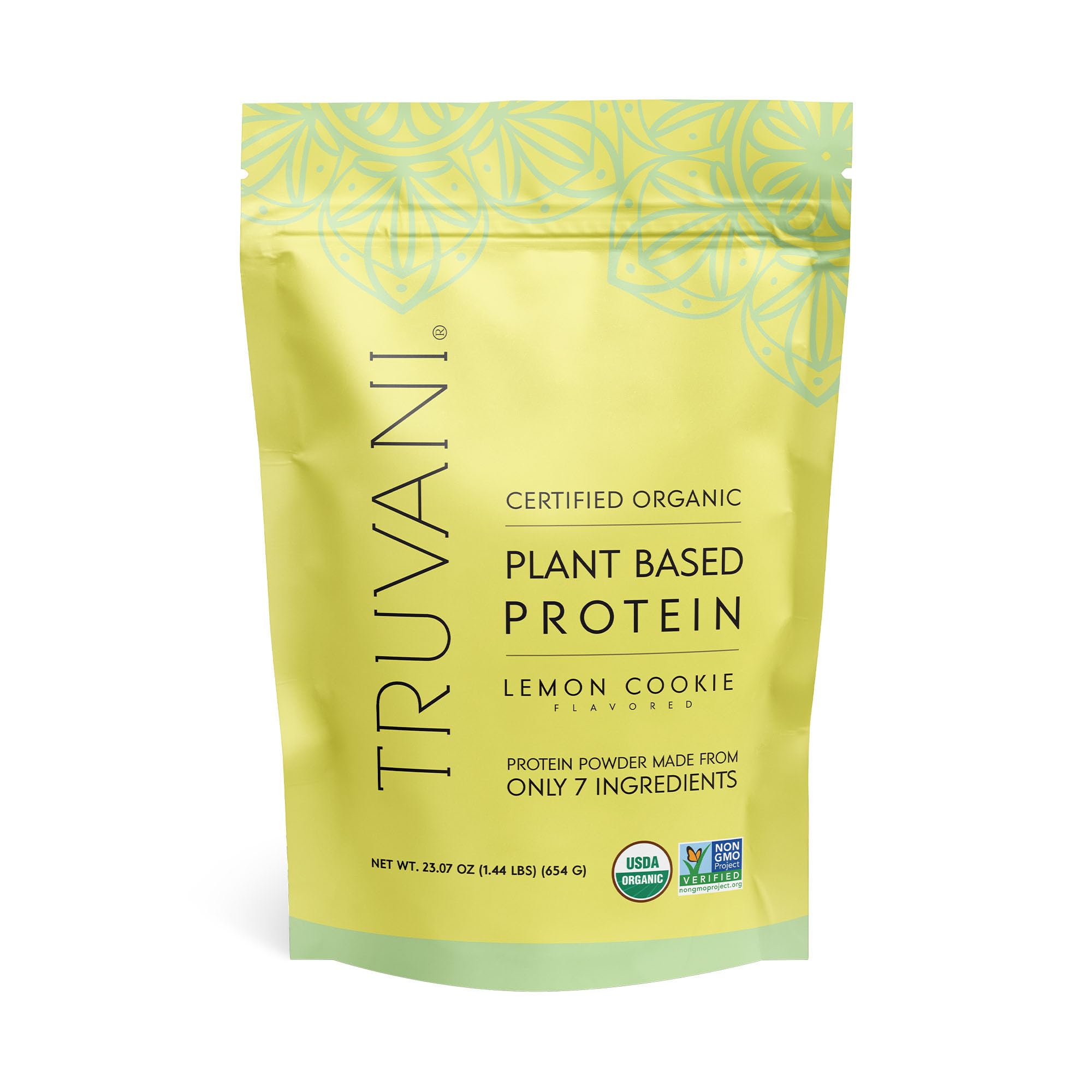TruvaniVegan Pea Protein Powder | Lemon Cookie | 20g Organic Plant Based Protein | 20 Servings | Keto | Gluten & Dairy Free | Low Carb | No Added SugarUSDA Organic