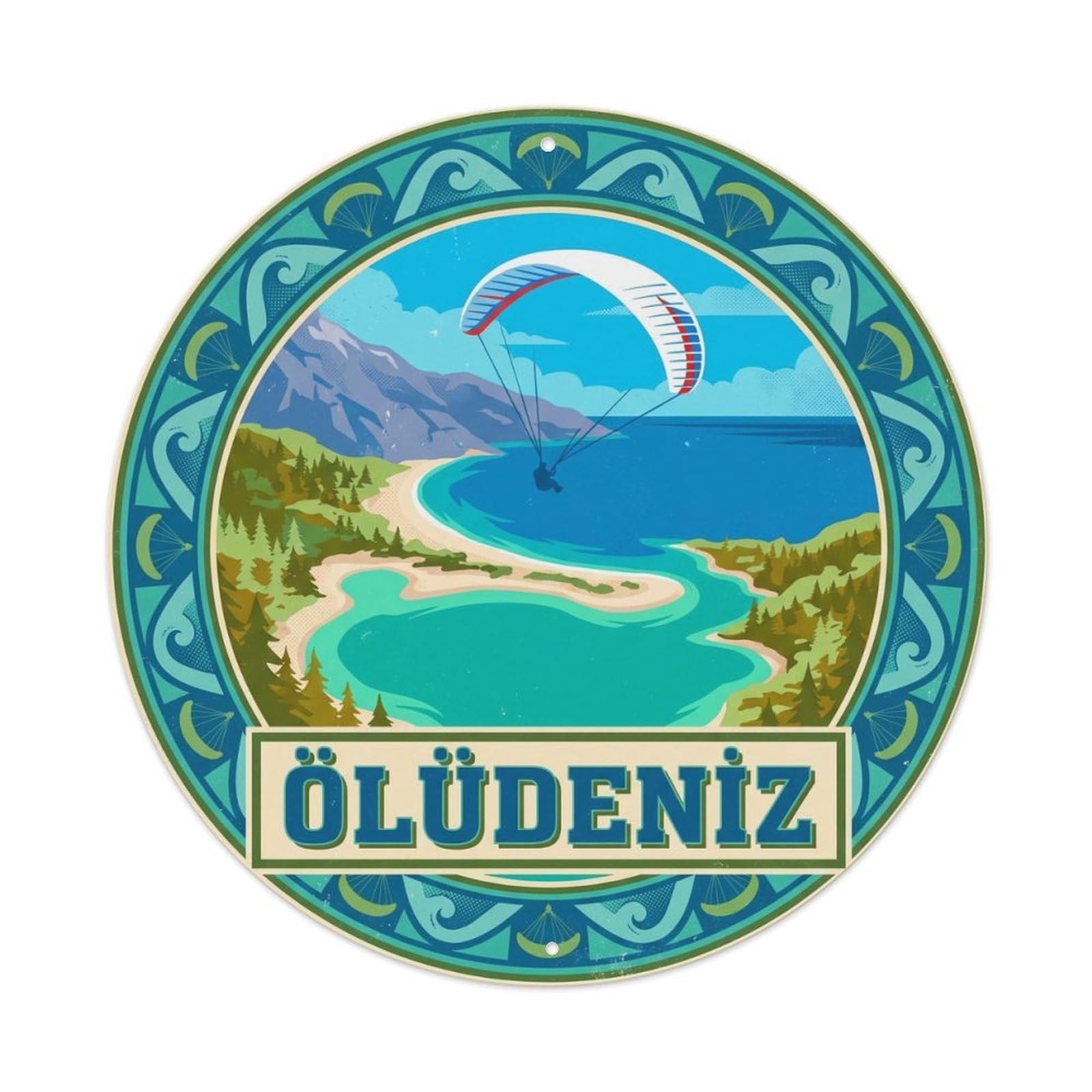 Oludeniz Lagoon Heritage Travel Turkey Graphic Metal Tin Sign