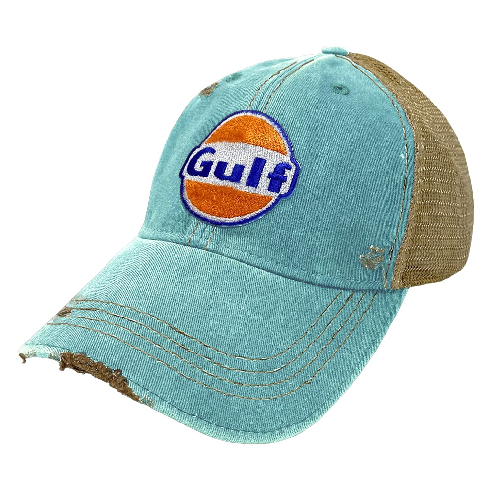 Gulf Distressed Vintage Adjustable Snapback Hat, Vintage Turquoise, One size