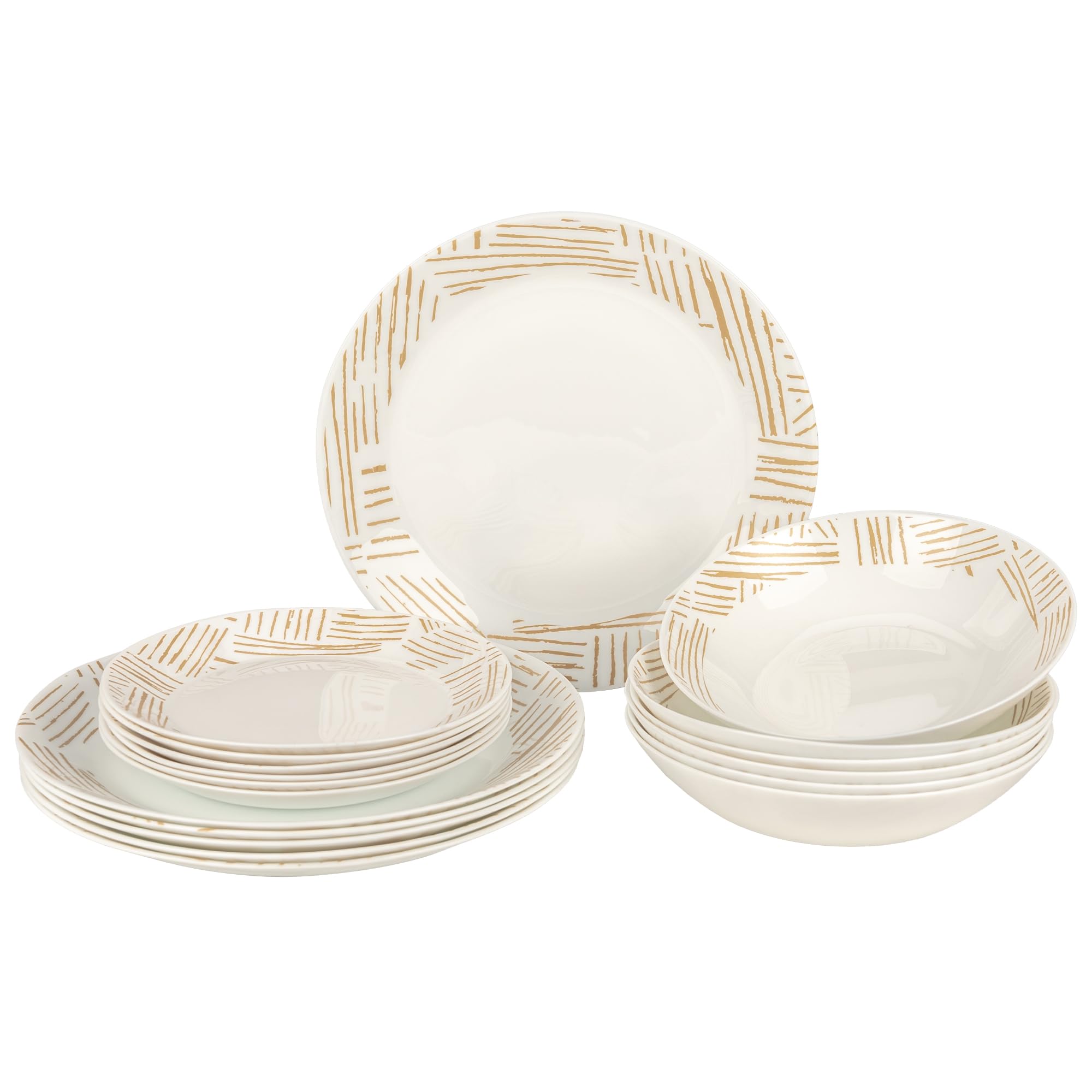 Service Vaisselle 6 Personnes - 18 Pièces - Verre - Assiettes Service de Table - Ensemble Vaisselle de Table Moderne - Assiette et Arts de la Table - Assiettes Plates