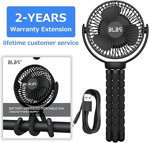 Miniatura 8 de Ventilador de cochecito  Ventilador recargable de 65 horas de 12600 mAh, ventilador de asiento de automóvil, ventilador portátil de clip, ventilador