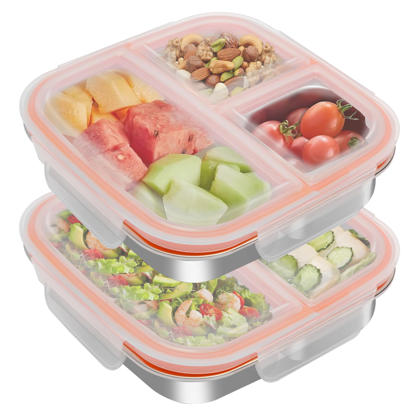 Snackbox mit Fächern Snackteller aus Edelstahl