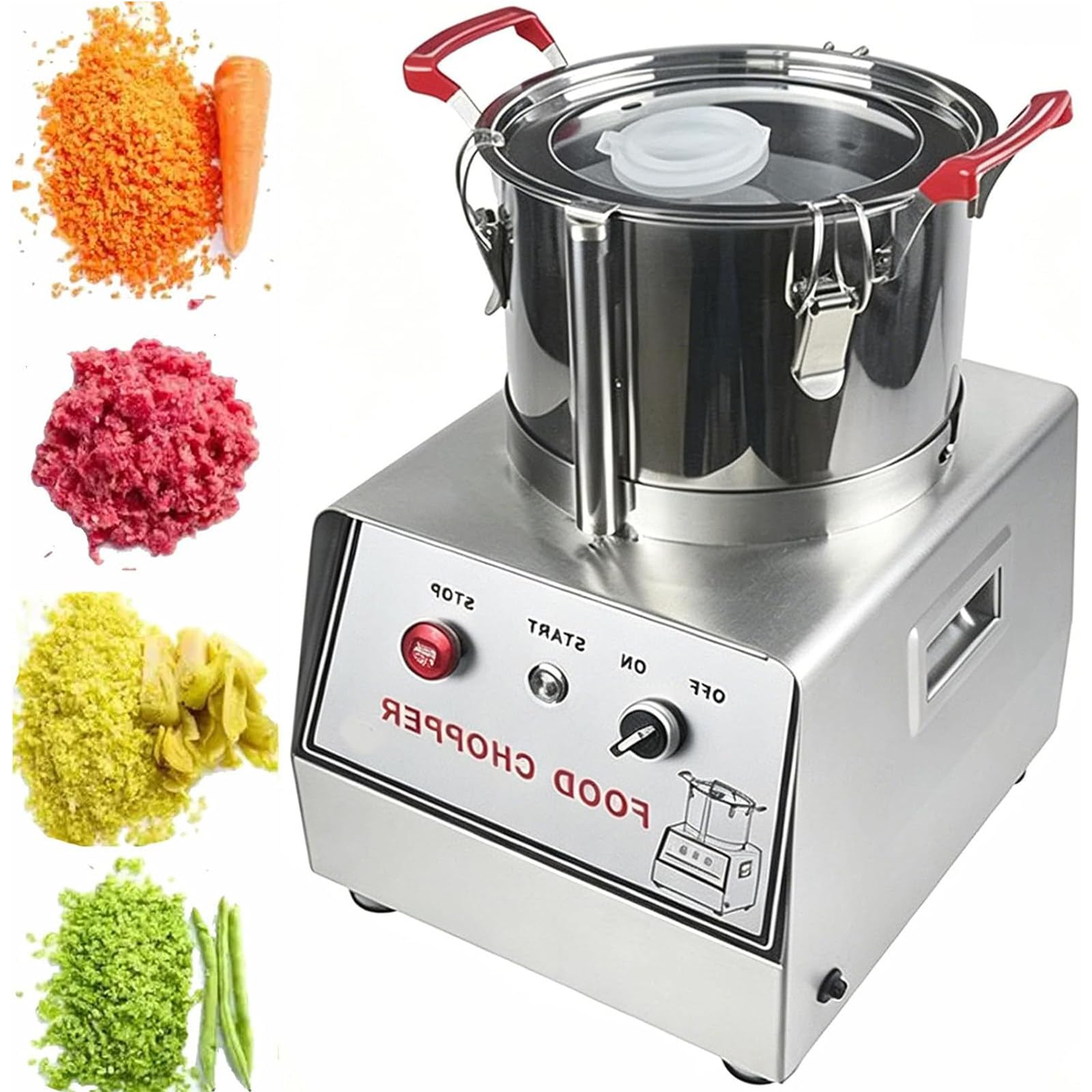 Tritacarne elettrico commerciale e processore, 1500 giri/min, tritacarne in acciaio inox, 5L/7L/10L/15L, tritatutto per cipolle, noci, frutta, aglio resistente elettrodomestico da cucina 7L