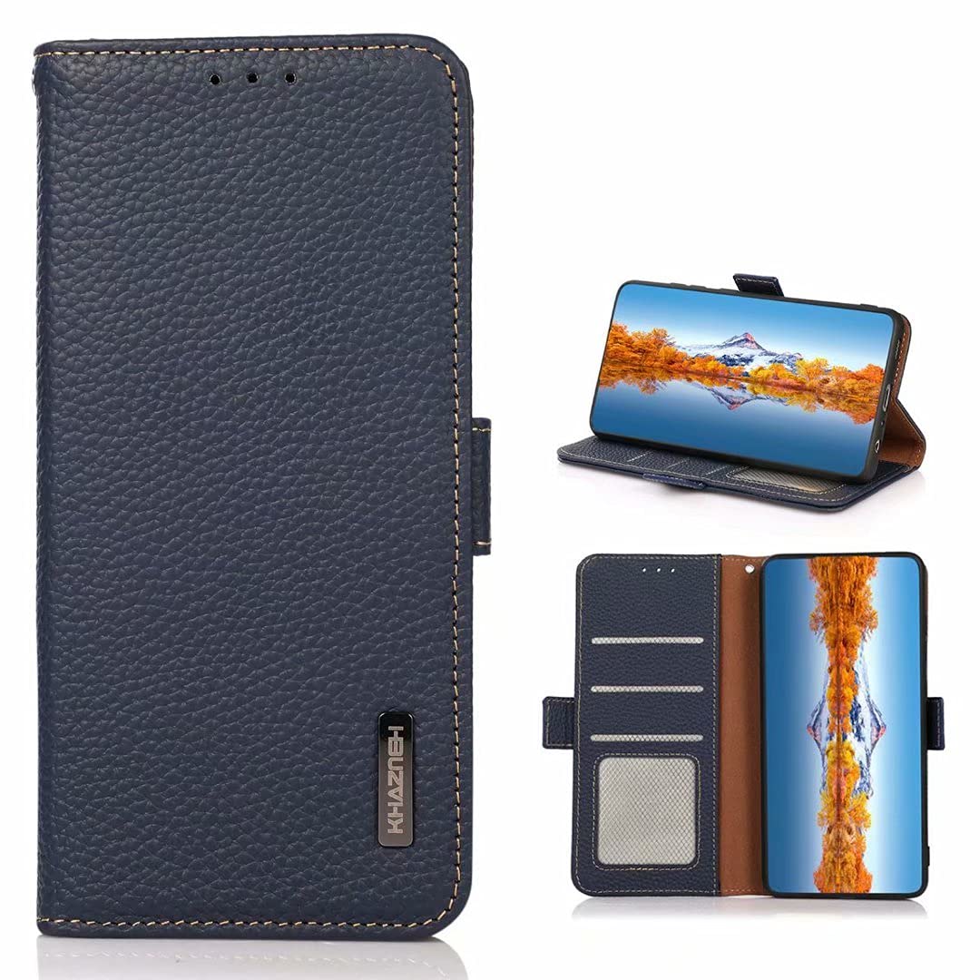 Custodia Portafoglio In Pelle Per Xiaomi Mi 11 Lite - Con Slot Carte E Supporto, Blu