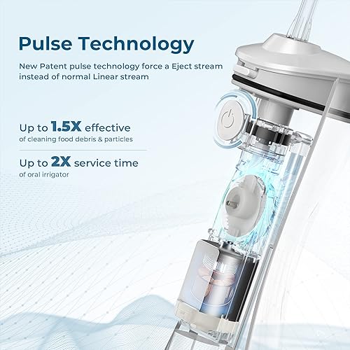 Miniatura 4 de Maxever Flosser de agua con 4 boquillas, irrigador oral inalámbrico para encías, cuidado dental, limpiador de dientes, portátil, recargable para el