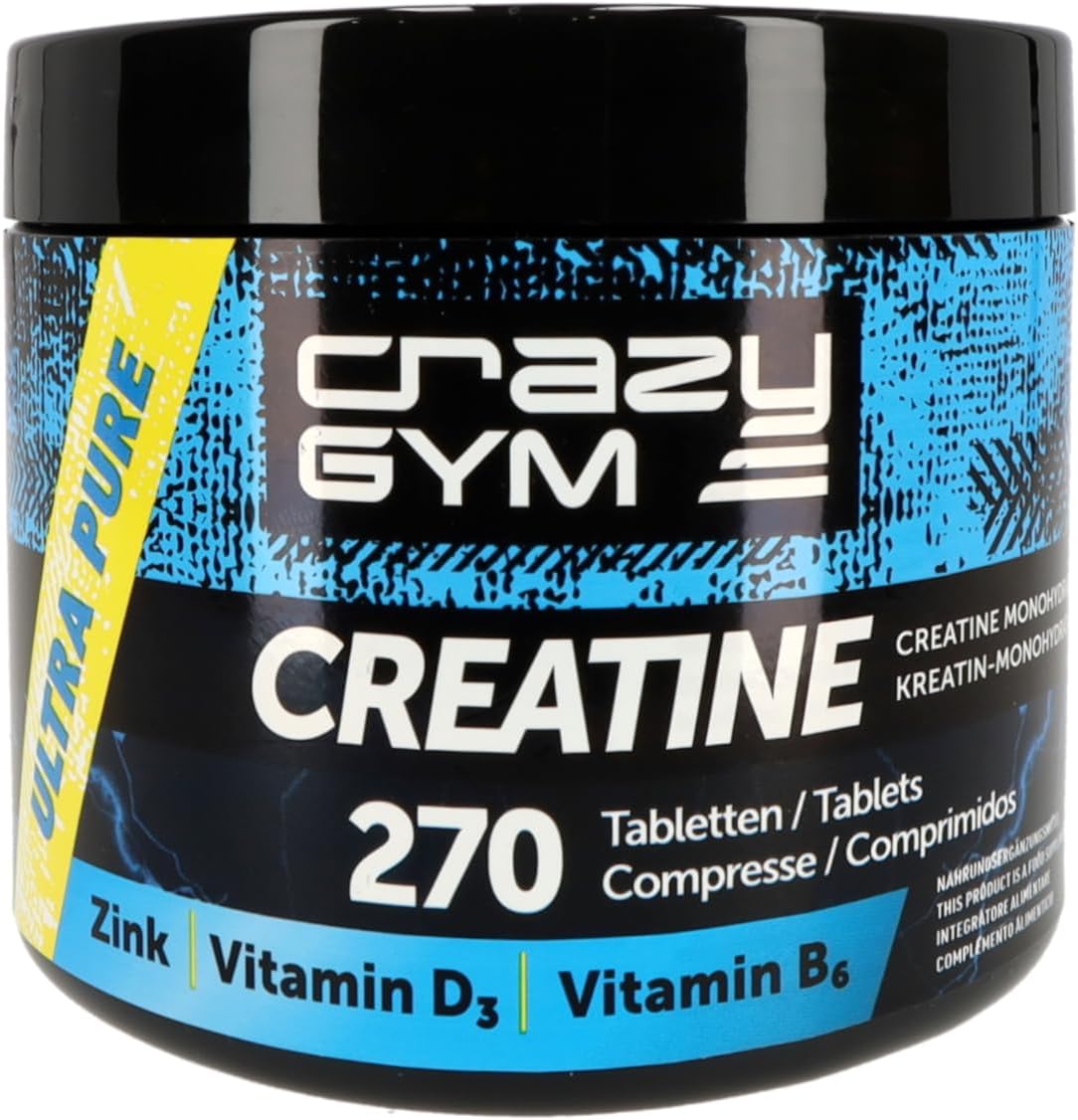 270 Tablets. Creatine Monohydrate, Vitamin D3, Vitamin B6 & Zinc– 67 Daily Servings – Micronized Creatine in Convenient Tablet Form (Sugar Free)