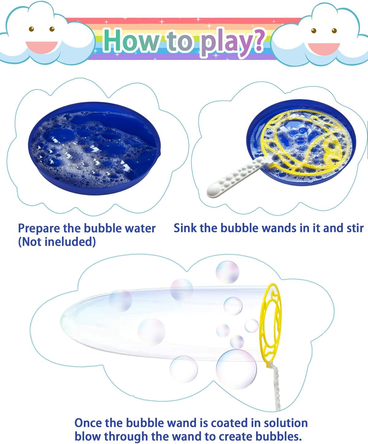 Big Bubble Wands Set, Big Bubbles Wand Toy Sets with Tray Bulk Funny Large Bubble Making Toys for Kids Adult Summer Outdoor Playtime Activity Party Favors Gifts Birthday Games, 25Pcs