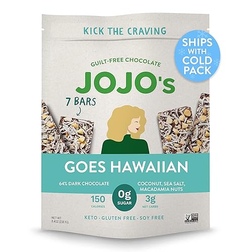 JoJos Goes Chocolate oscuro hawaiano y nueces de macadamia coco sal marina