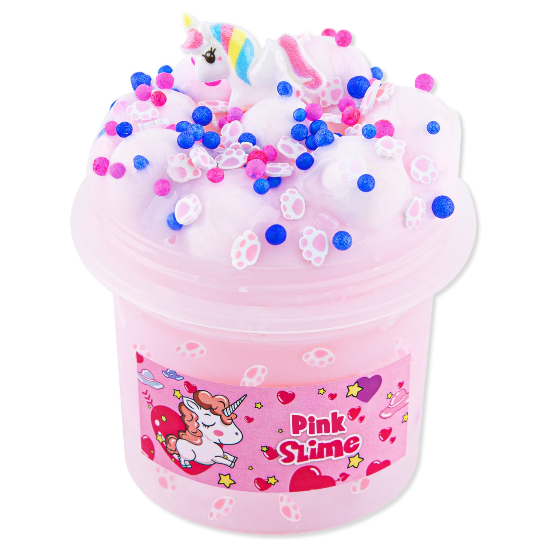 Okaybee Pink Thick & Glossy Slime, Super Soft and Non-Sticky Premade Slime for Kids, Sensory Slime Toys for Girls and Boys Ages 8-12, Slime Party Favors Birthday Easter Hallowmas Gift