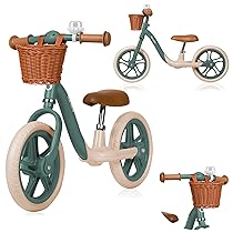 lionelo Alex Bici senza pedali per bambini da 3 anni fino 30kg Resistente e leggera solo 3kg Ruote in schiuma EVA 30cm Manubrio e sella regolabili Blocco dello sterzo Poggiapiedi Cestino