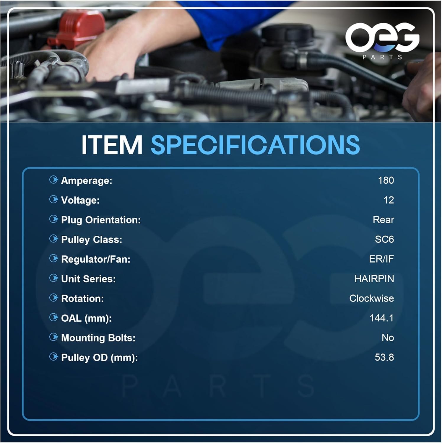 OEG Parts New Alternator Compatible With Jeep Truck Cherokee V6 3.2L 2014 56029623AA, 421000-7090, 4210007090