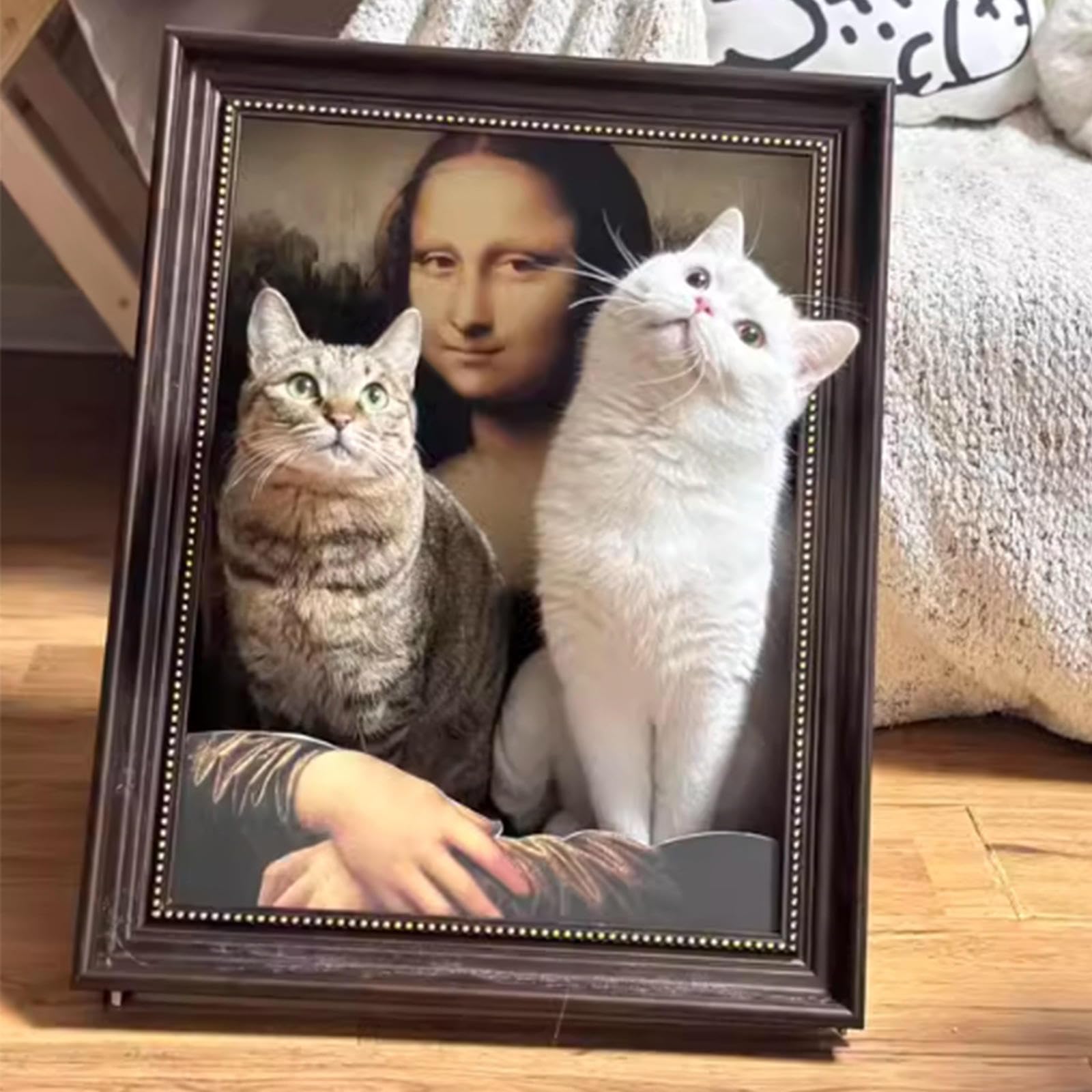 4D Pintura al Óleo Gato Nido, Arte Vertical Gato Rascador, Gatito Marco Gato Nido para Todas Las Estaciones Gato Juguete Casa del Gato,Iris