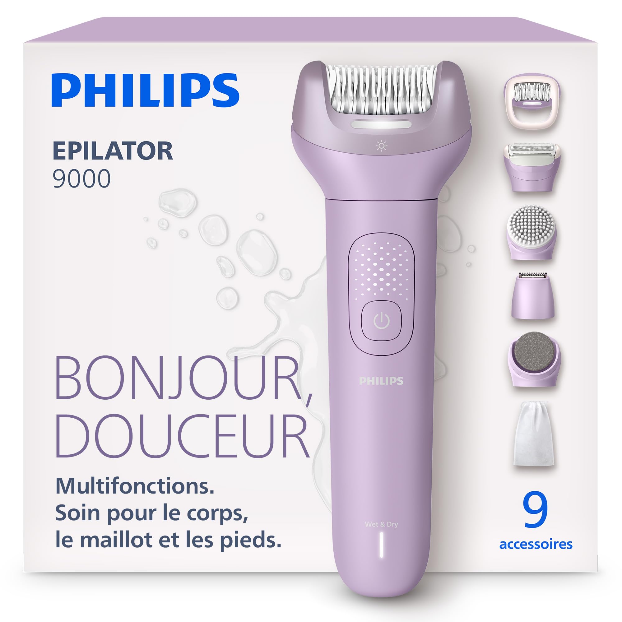Épilateur Philips Series 8000 sans douleur sous l'eau contre poils incarnés