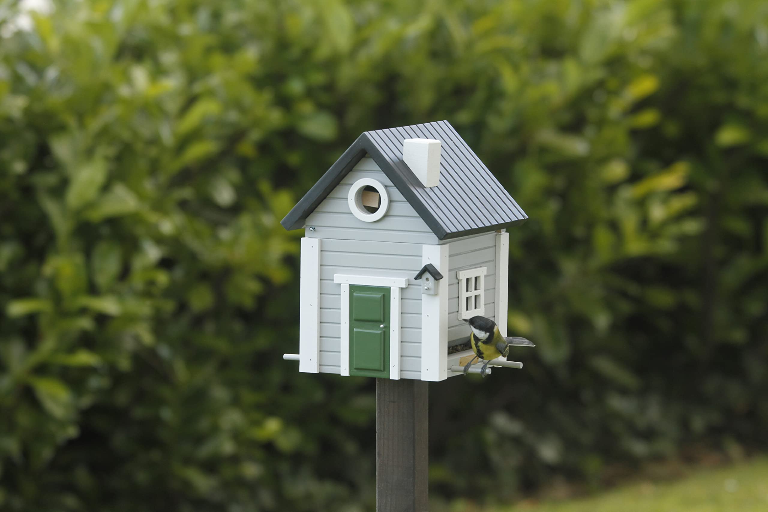 Wildlife Garden WG119 Multiholk Grey House – La mangiatoia combinata e nidificatore in legno
