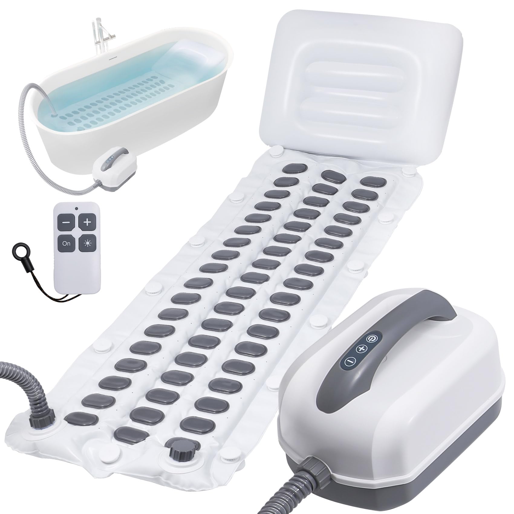 Upgraded 2.0 Bathtub Spa,Bubble Bath Mat-Portable Bathtub Spa Mat - Electric Bubble Massage Mat with Remote Control, Simplicity of Operator,Help You Relax Both Physically and Mentally
