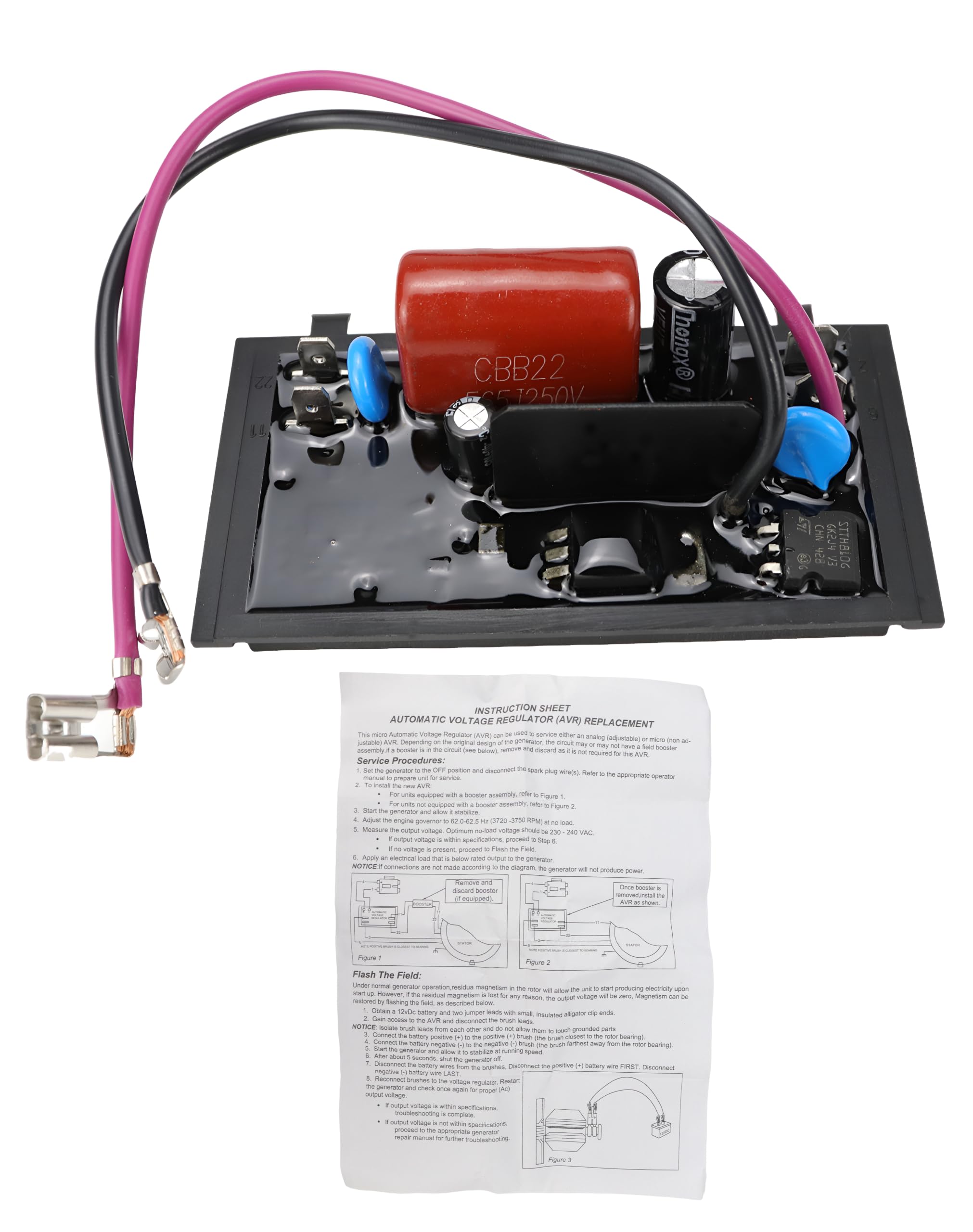 Flecto Regulator napięcia 20585GS kompatybilny z generatorem Briggs & Stratton, zamiennik # 2058566 991-3465-00, przywraca stabilną moc wyjściową i chroni podłączone urządzenia