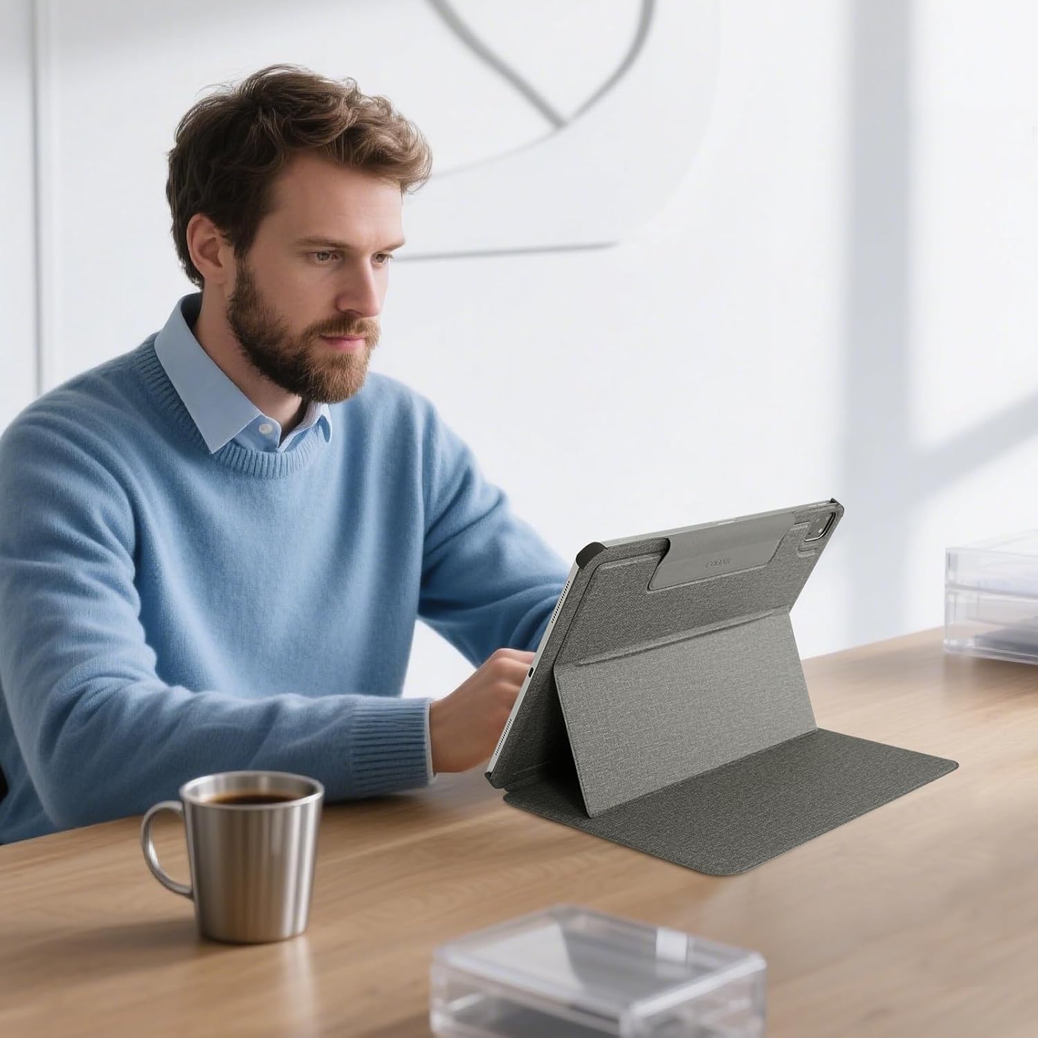 CoBak Magnetic Case with Stand for iPad Pro 11 Inch (M4/M5) 2024/2025, Multiple Viewing Angles, Smart Auto Sleep/Wake Cover with Corner Protection with Apple Pencil Holder Strap,Graphite Fabric - Image 7