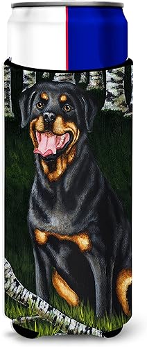Caroline's Treasures AMB1388MUK Backwoods Companion Rottweiler Ultra Hugger para latas delgadas puede enfriar la manga Hugger lavable a máquina