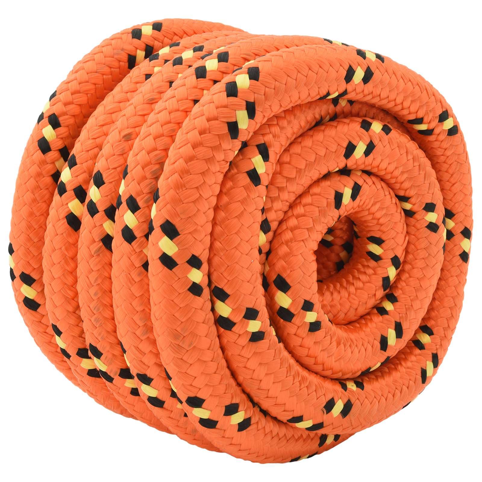 Cuerda de polipropileno para barcos de 25 m, diámetro de 5 cm, cuerda de polipropileno naranja para asegurar, tensar y fijar para vela, canotaje y camping al aire libre, resistente a la