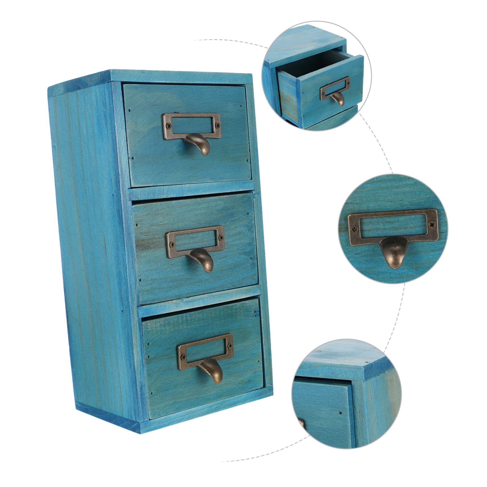 STOBOK Scatola di Immagazzinaggio in Legno Semplice Cassetti per Scrivania, Multifunzionale, Compatta e Adatta per Casa e Organizzazione di Cancelleria