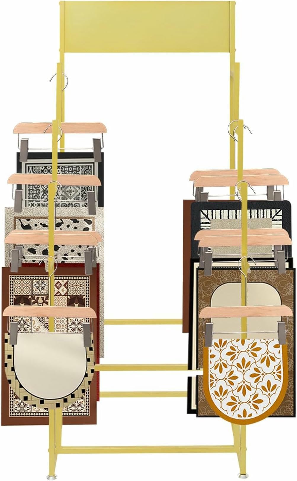 Présentoir à tapis sur pied pour étals de marché et rangement de plaids