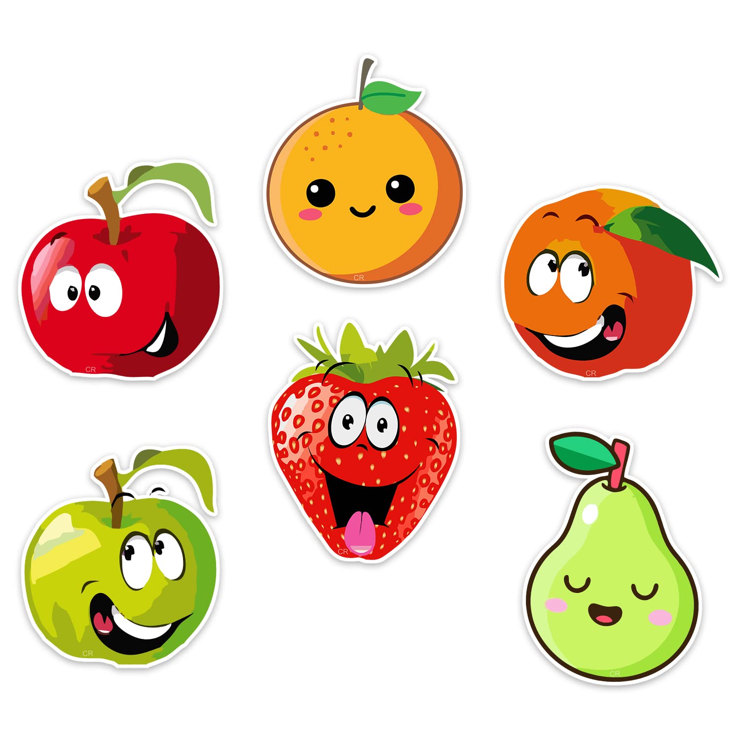Zyozique Fruit Theme Birthday Cardstock Cutout with Glue Dot for Kids Theme for Baby Shower Happy Birthday Decorations Supplies (Pack of 8) 4