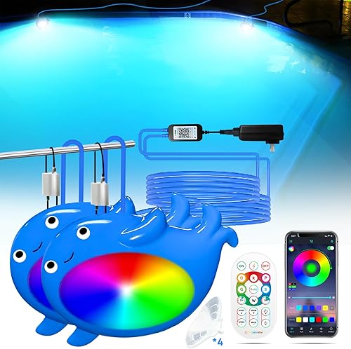 Daymeet Luces LED para piscina, luces sumergibles RGB regulables de 36 W, para piscinas enterradas IP68, lámpara de piscina gigante con ventosas de disponible en Yaxa El Salvador