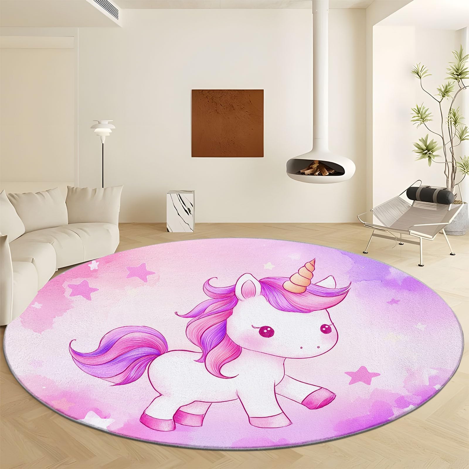 Tapis licorne aquarelle pour créer un coin lecture cosy