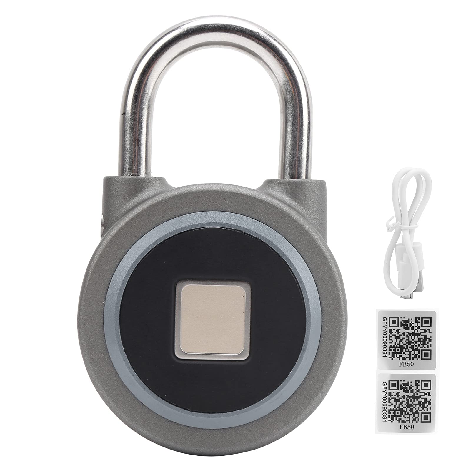 Candado De Huellas Dactilares, Candado Inteligente Bloqueo Bluetooth Bloqueo Biométrico Sin Llave Bloqueo De Casillero Bloqueo De Seguridad Antirrobo Para Gimnasio Deportes Bicicleta Escuela(Gris)