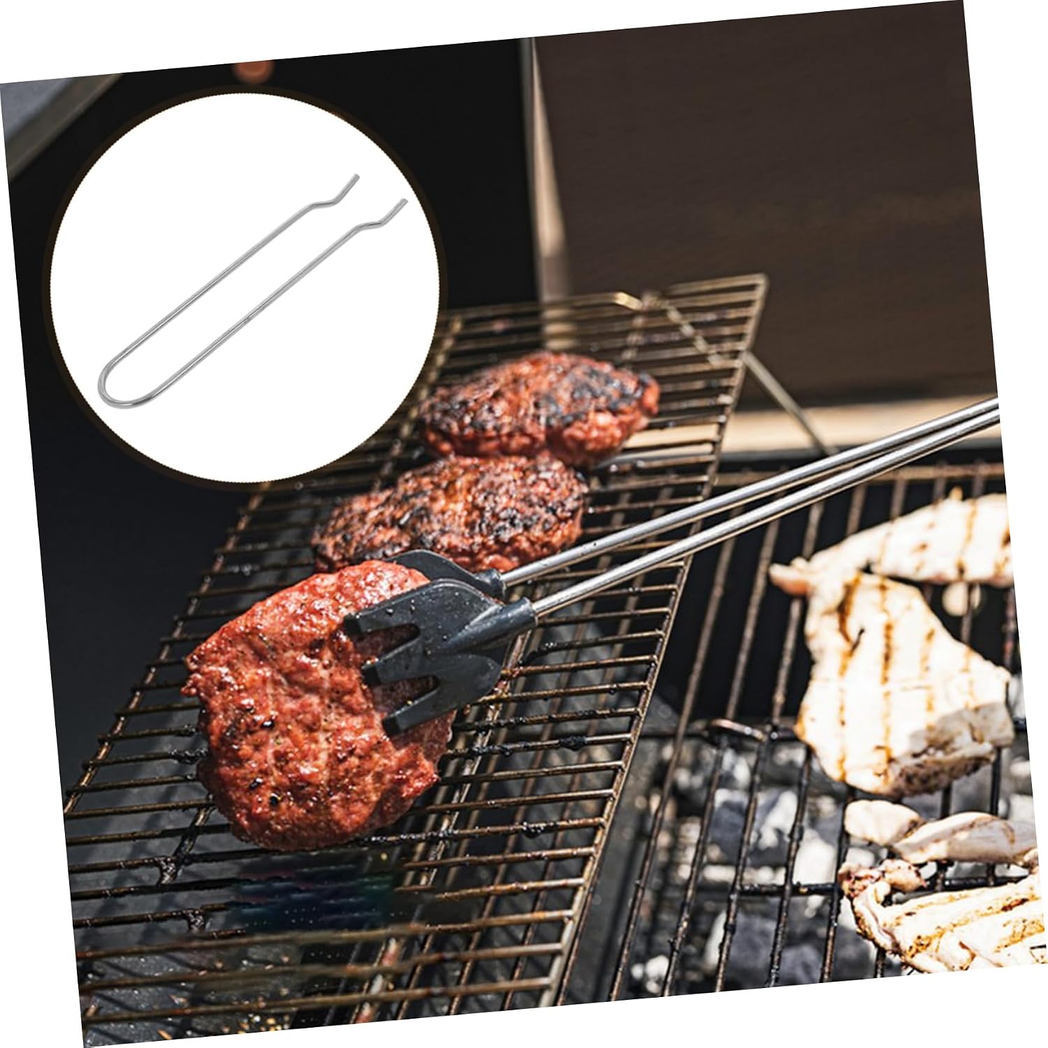 Grill Grate Lifter Xmas Stainless Steel Gripper for Outdoor Grilling