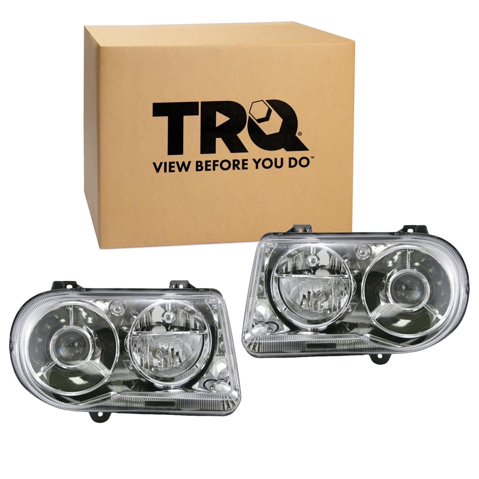 TRQ 2 Piece Headlight Assembly Set Driver &amp; Passenger Side
