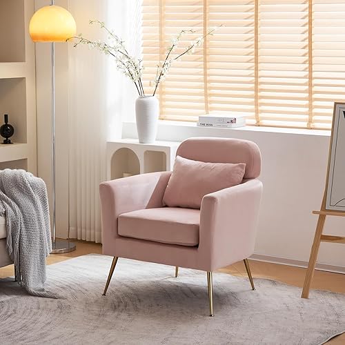 Miniatura 8 de BIVVI Accent Chair with Ottoman Lounge Chair Modern Flannelette Living Room Chairs Single Sofa Upholstered Arm Chair Comfy Reading Chair Indoor