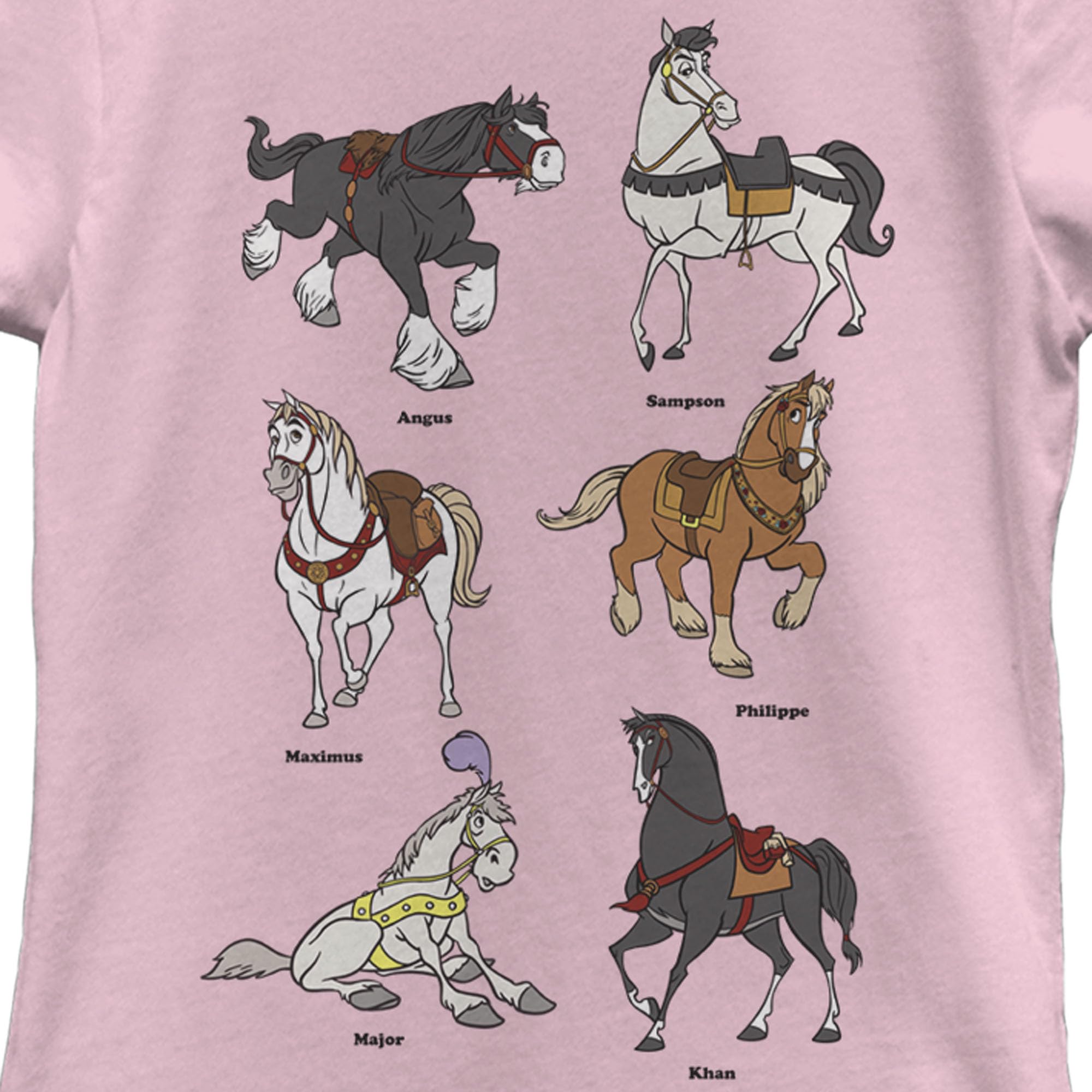 Disney Little, Big Princesses Horses Girls Short Sleeve Tee Shirt, Light Pink, X-Large