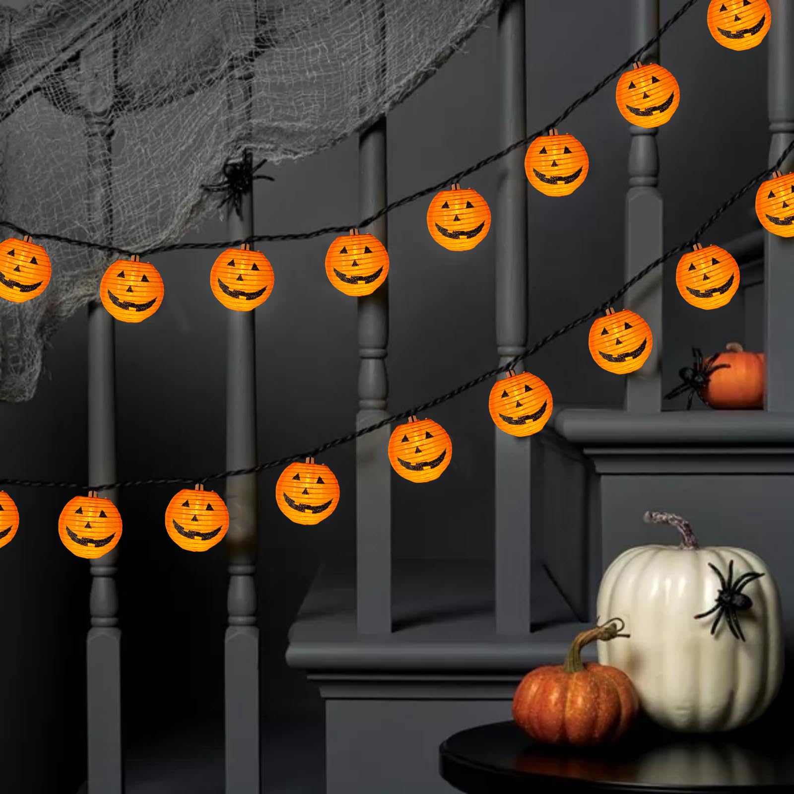 Guirlandes Lumineuses Citrouilles D'halloween,3 Mètres 20 LEDs,Citrouille Guirlande Lumières,Citrouille Lumières De Décoration D'halloween,Décoration D'Halloween,pour Deco DIY Fête D'halloween/Noël