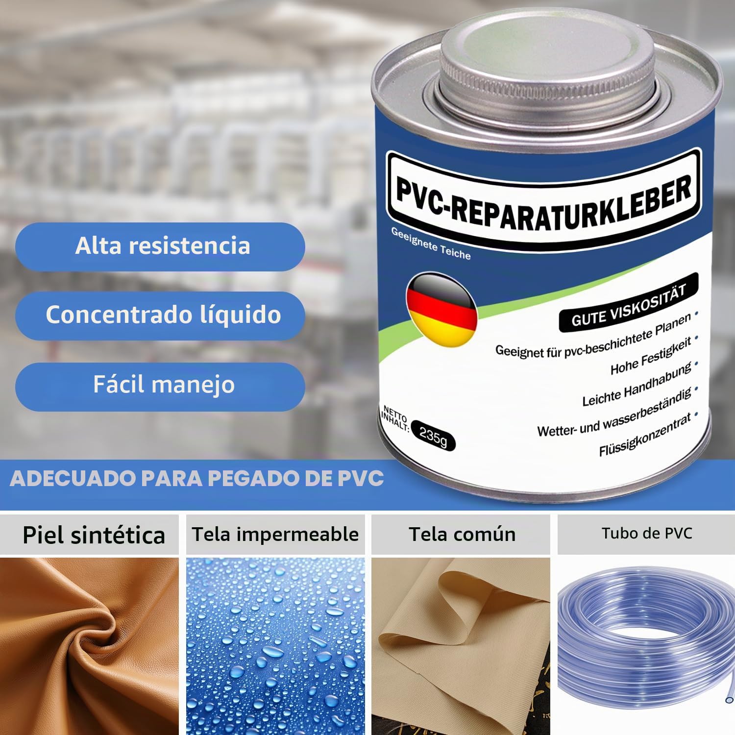 Pegamento para lona de tela de 235g, para PVC blando, resistente al agua, transparente, adhesivo de PVC para lonas de camiones, cubiertas de barcos, tiendas de campaña