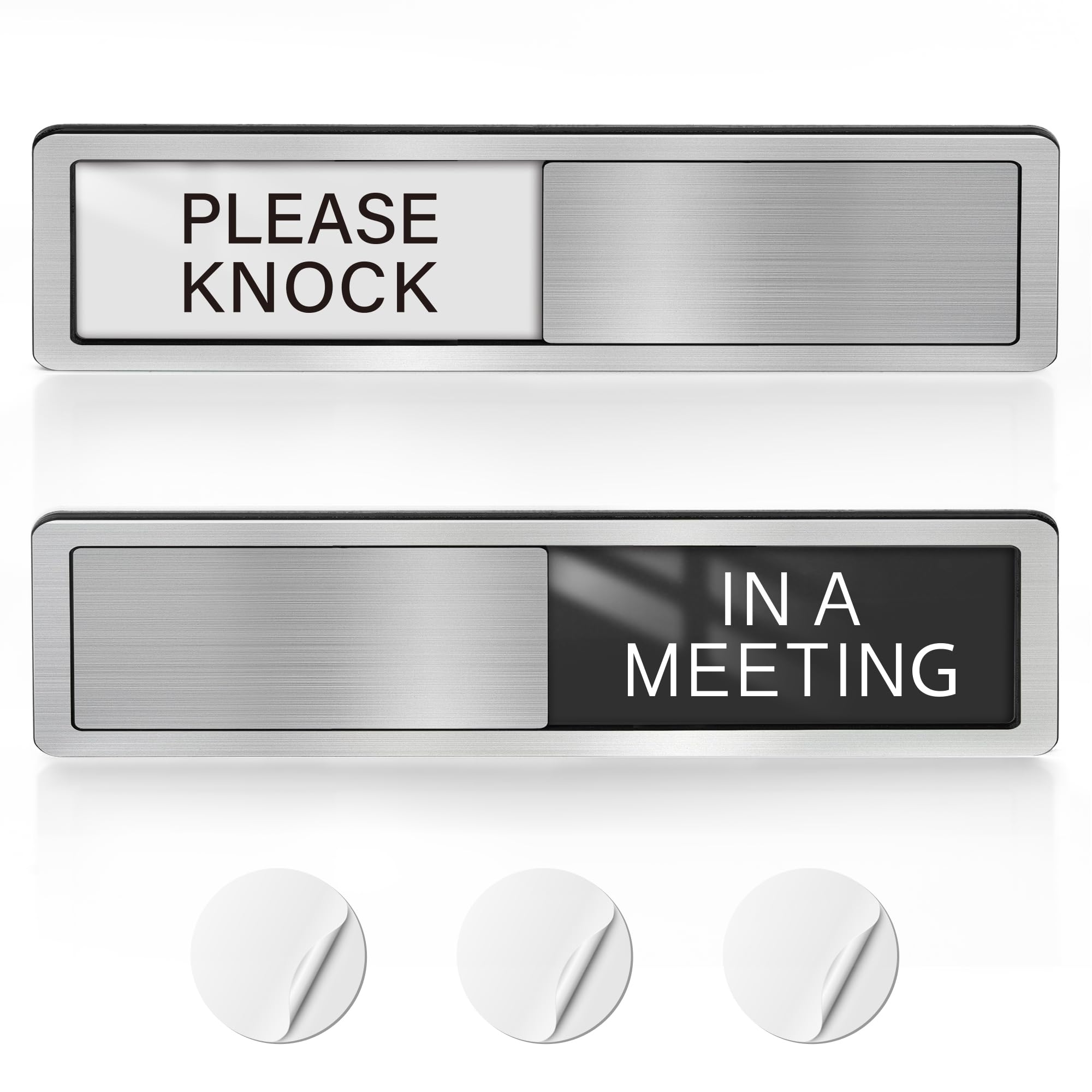 EliteSign In a Meeting Sign, Magnetic Office Door Signs, Meeting in Progress Sign, Do Not Disturb, Privacy Slider Indicator, Please Knock Sign for Busy Office, Conference Room, Therapy, Work from Home