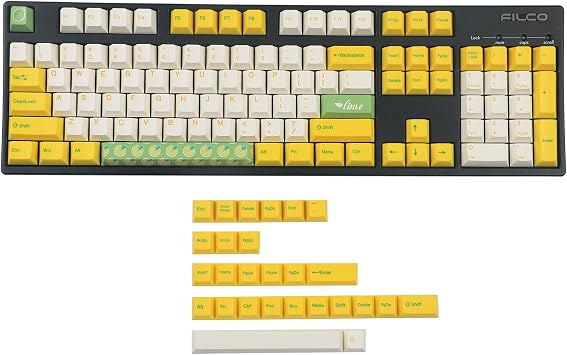 YMDK 131 Cherry Profile Keycaps Dye Sub Lime Thick PBT Keycap Set for 104 TKL GK61 96 75 GMMK MX Keyboard