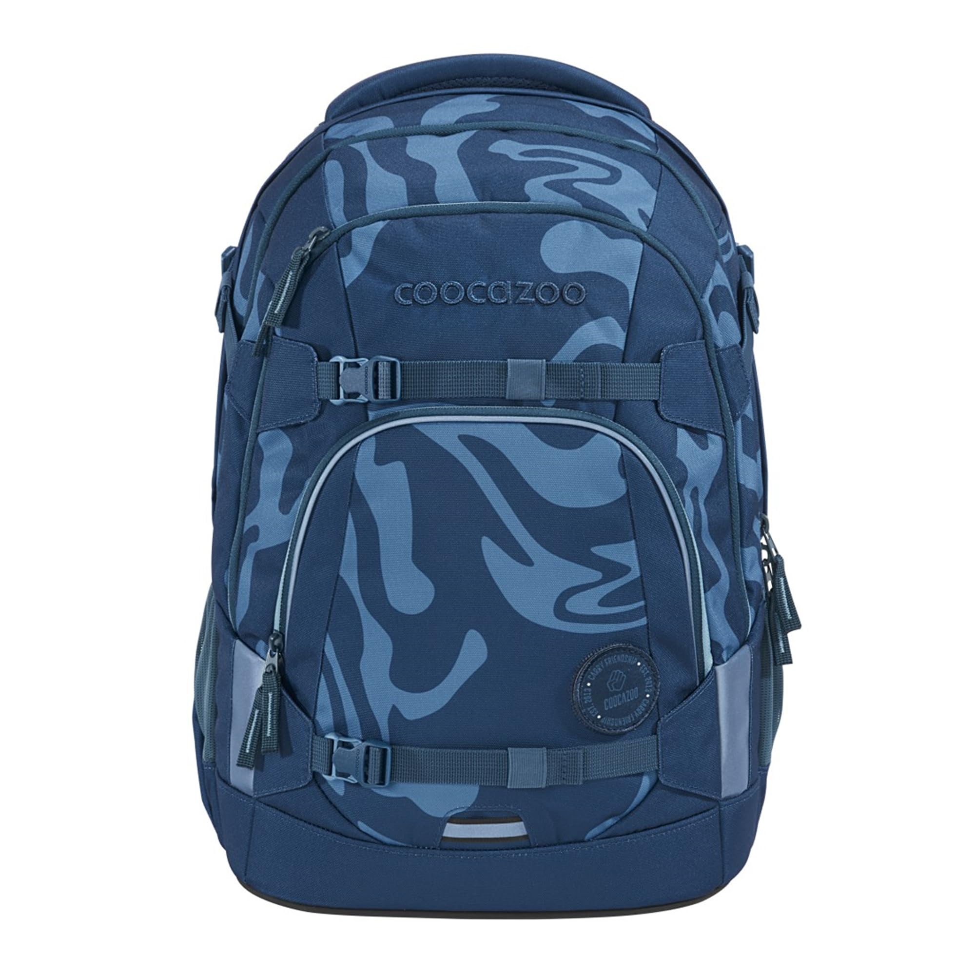 coocazoo Schulrucksack-Set Mate Breaking Waves, blau, 3-TLG. | ergonomischer 30L Tornister, höhenverstellbar mit Hüftgurt, für Kinder ab der 5. Klasse, inkl. Federmäppchen und Sporttasche