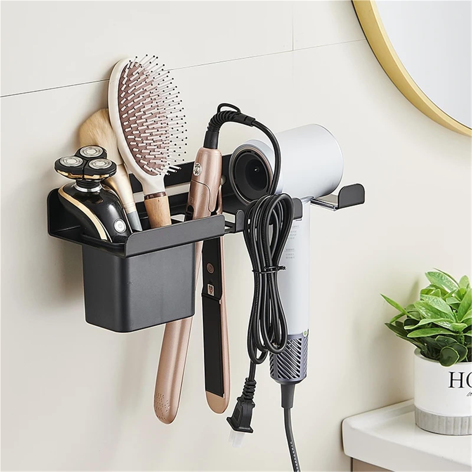 Soporte for secador de pelo de pared