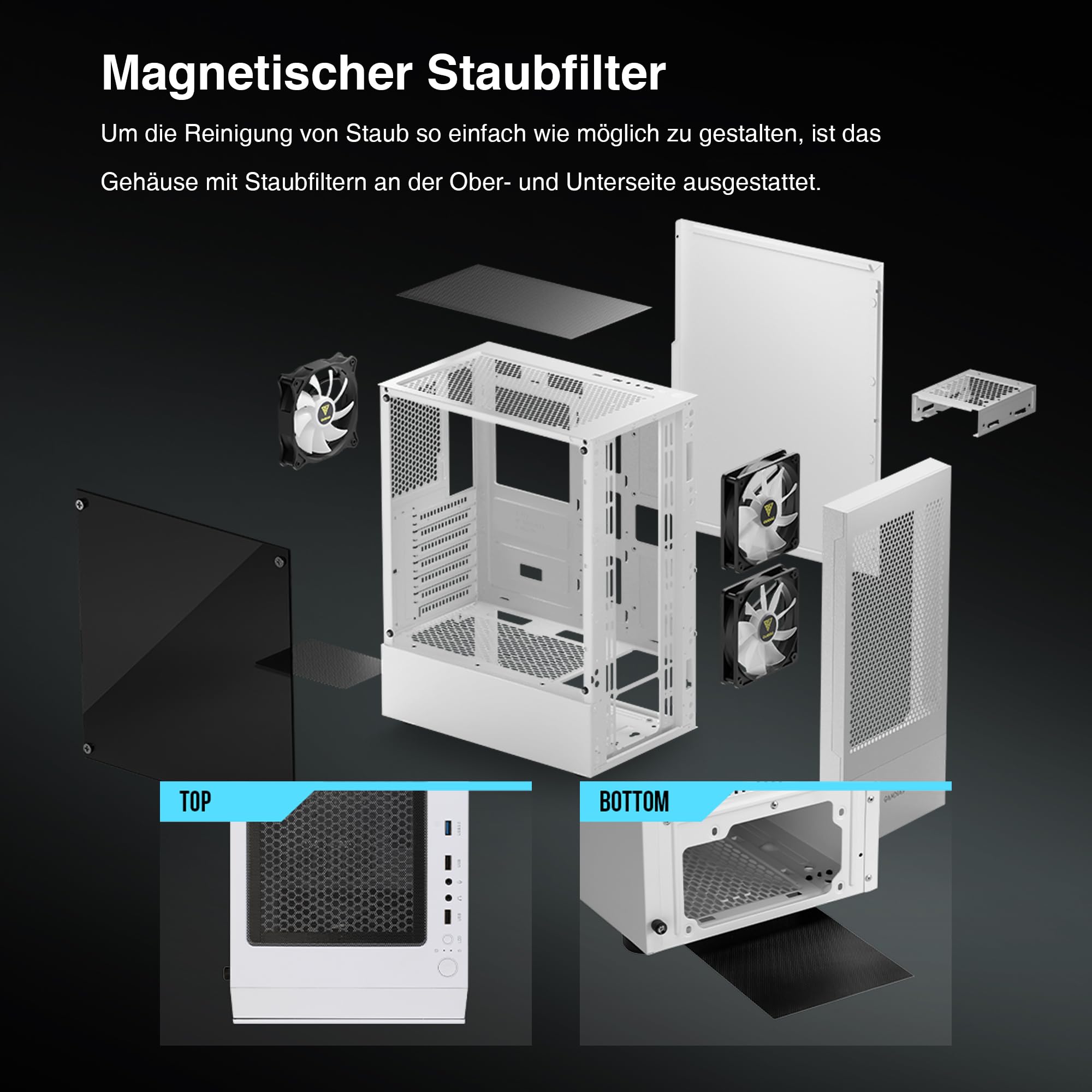 Gamdias ATX Mid-Tower Gaming-PC-Gehäuse – Bild 9