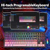 Vista 7 de Aula F87 Pro Wireless Mechanical Keyboard, Tri-Mode Bluetooth2.4GUSB-C Hot-Swappable RGB Gaming Keyboard, Gasket Mount with Volume Knob, 8000mAh